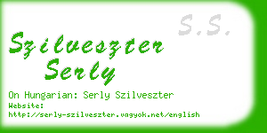 szilveszter serly business card